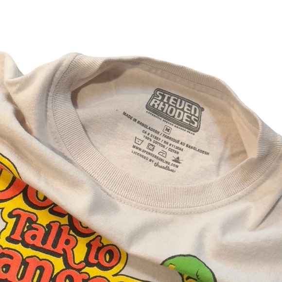 Steven Rhodes Don’t Talk To Strangers Graphic Cotton T-shirt Men’s Medium - Picture 4 of 9